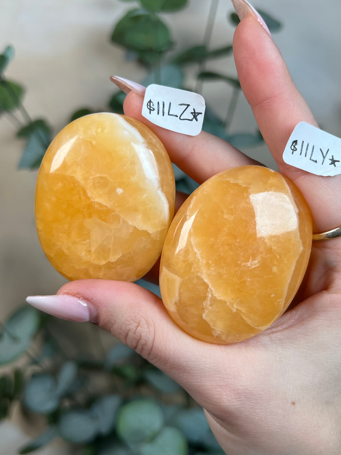 Orange Calcite Palms (7 options)