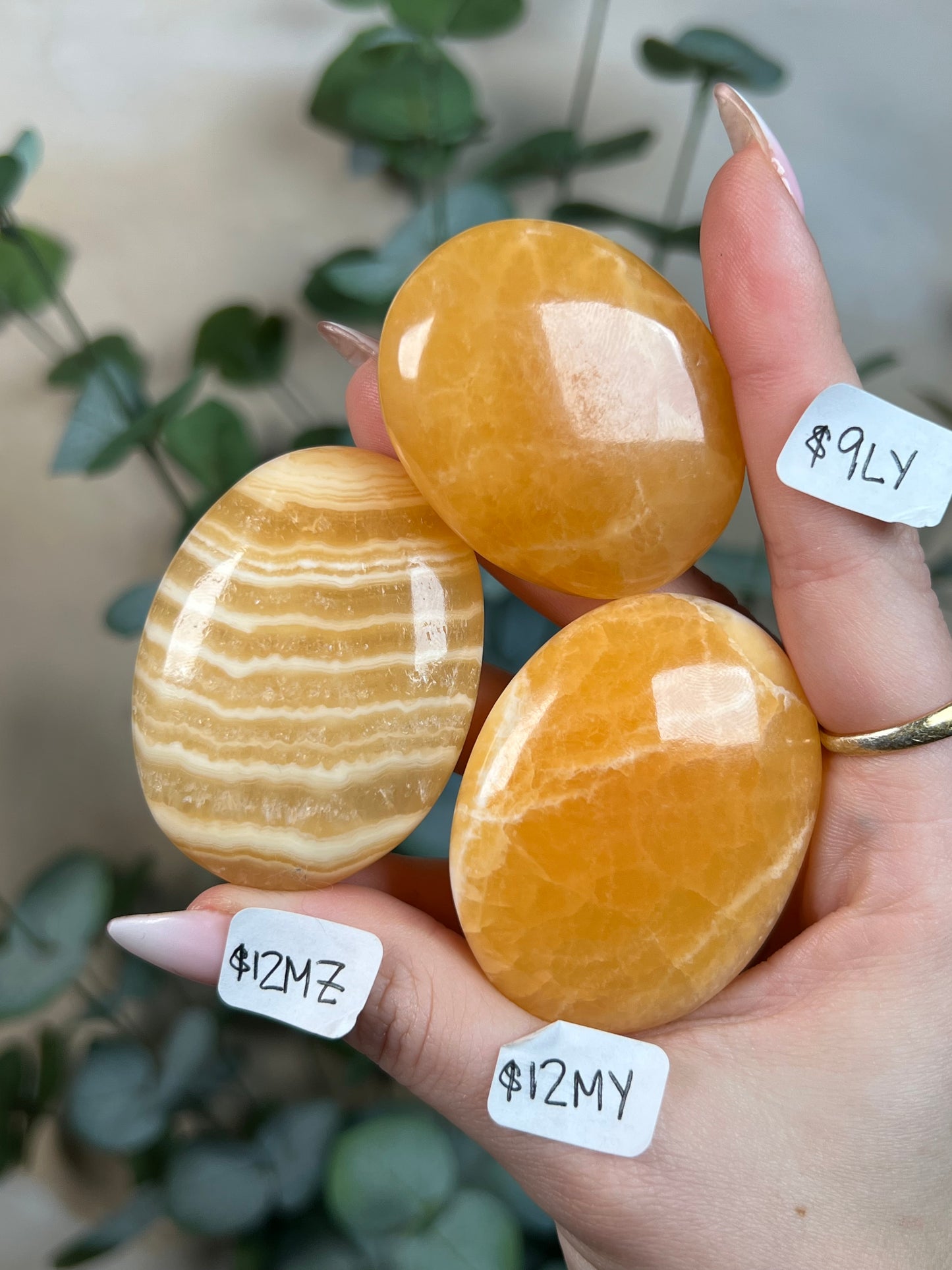 Orange Calcite Palms (7 options)