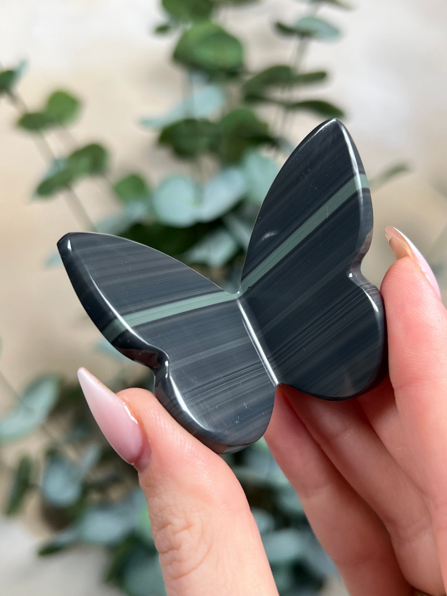 Platinum Obsidian Butterflies