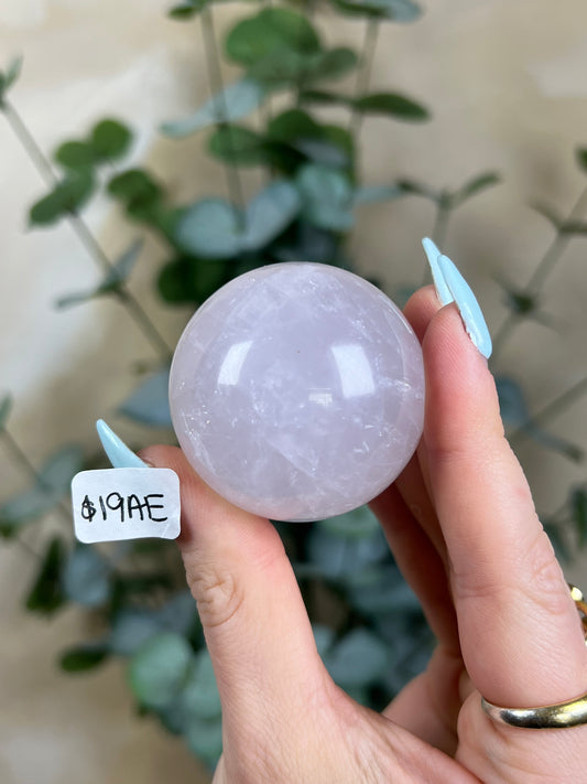 Periwinkle Rose Quartz Spheres (19AE, 22AC)