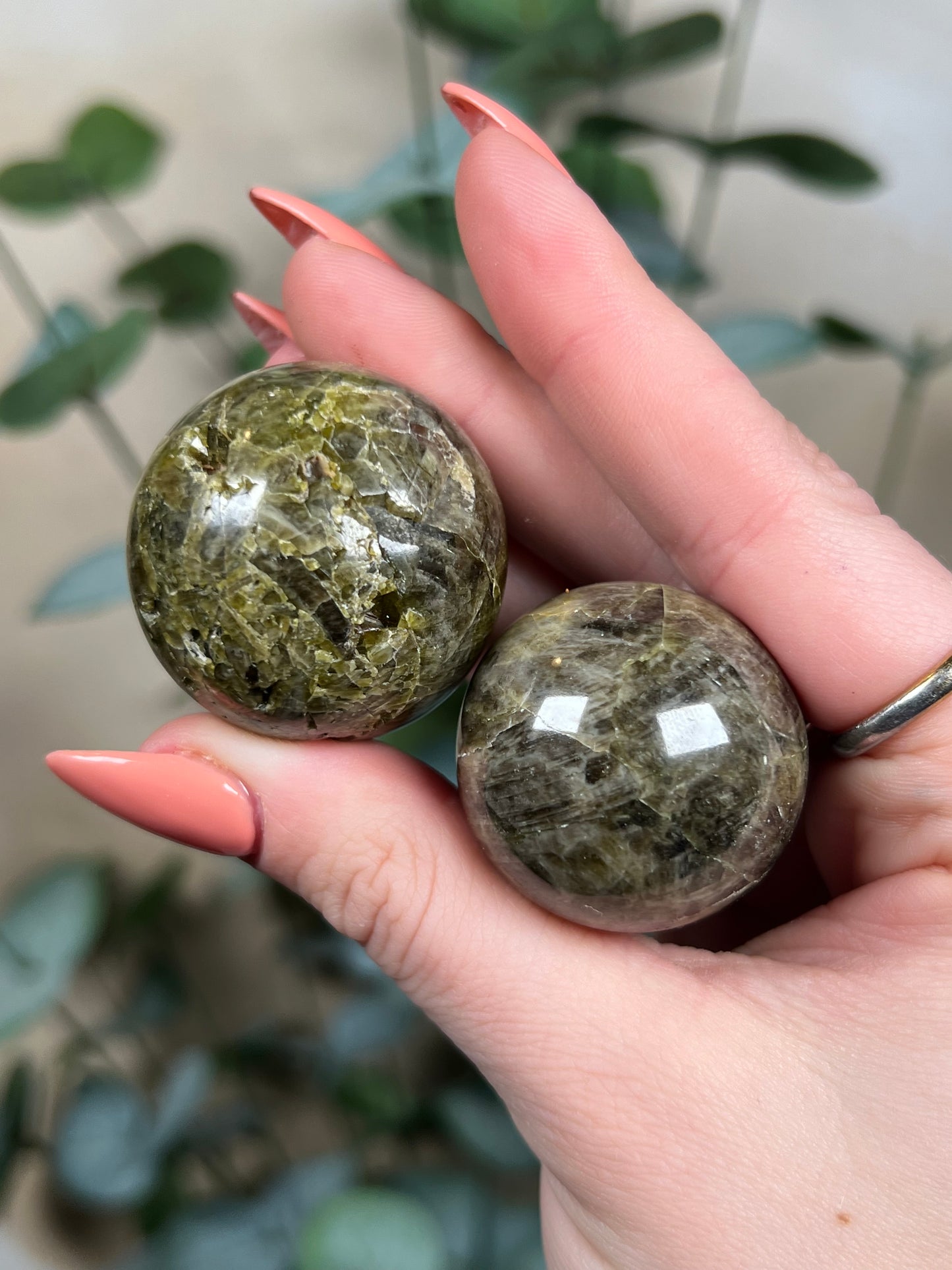 Green Tourmaline Mini Spheres