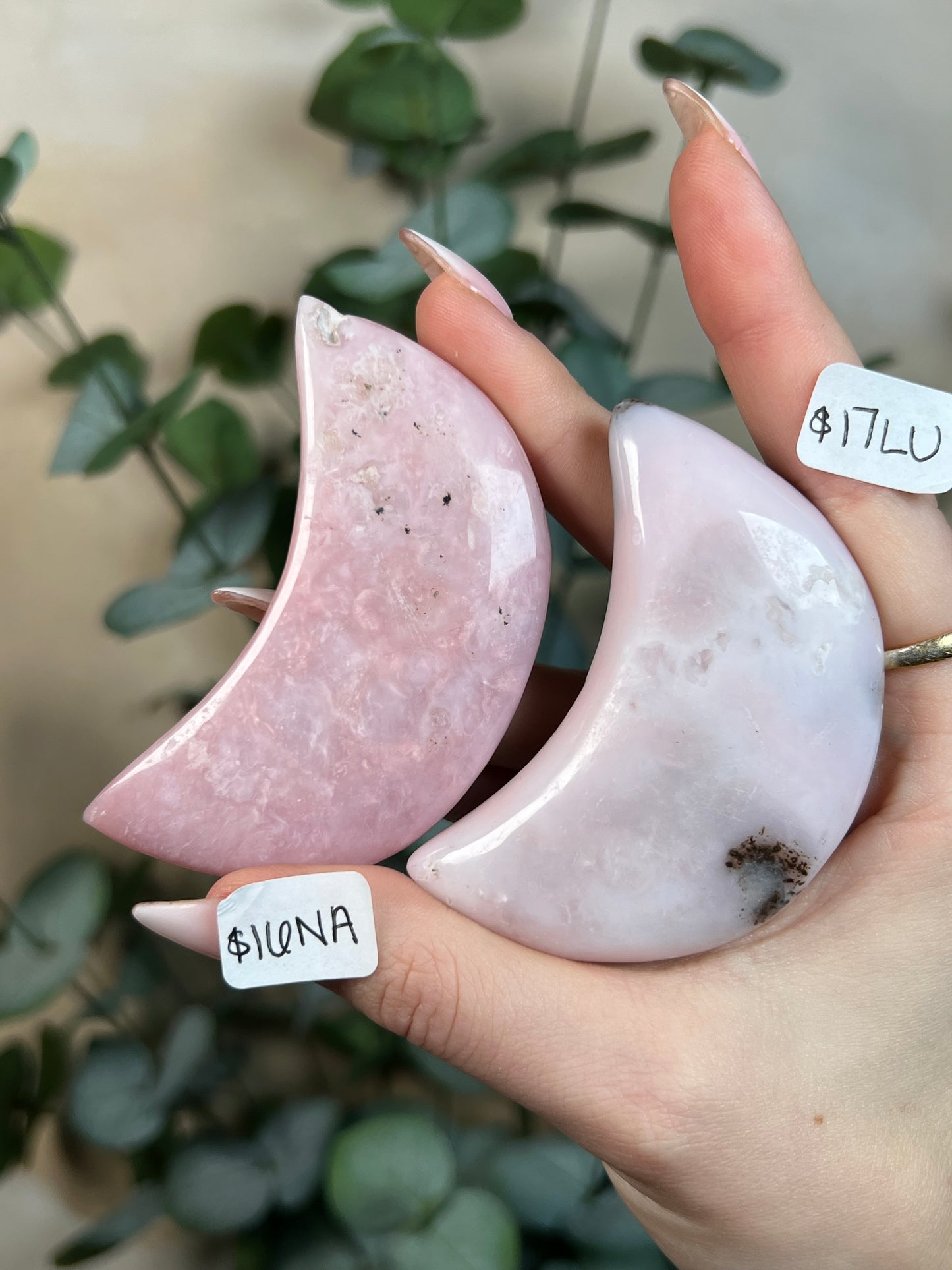 Pink Opal Moons (6 options)