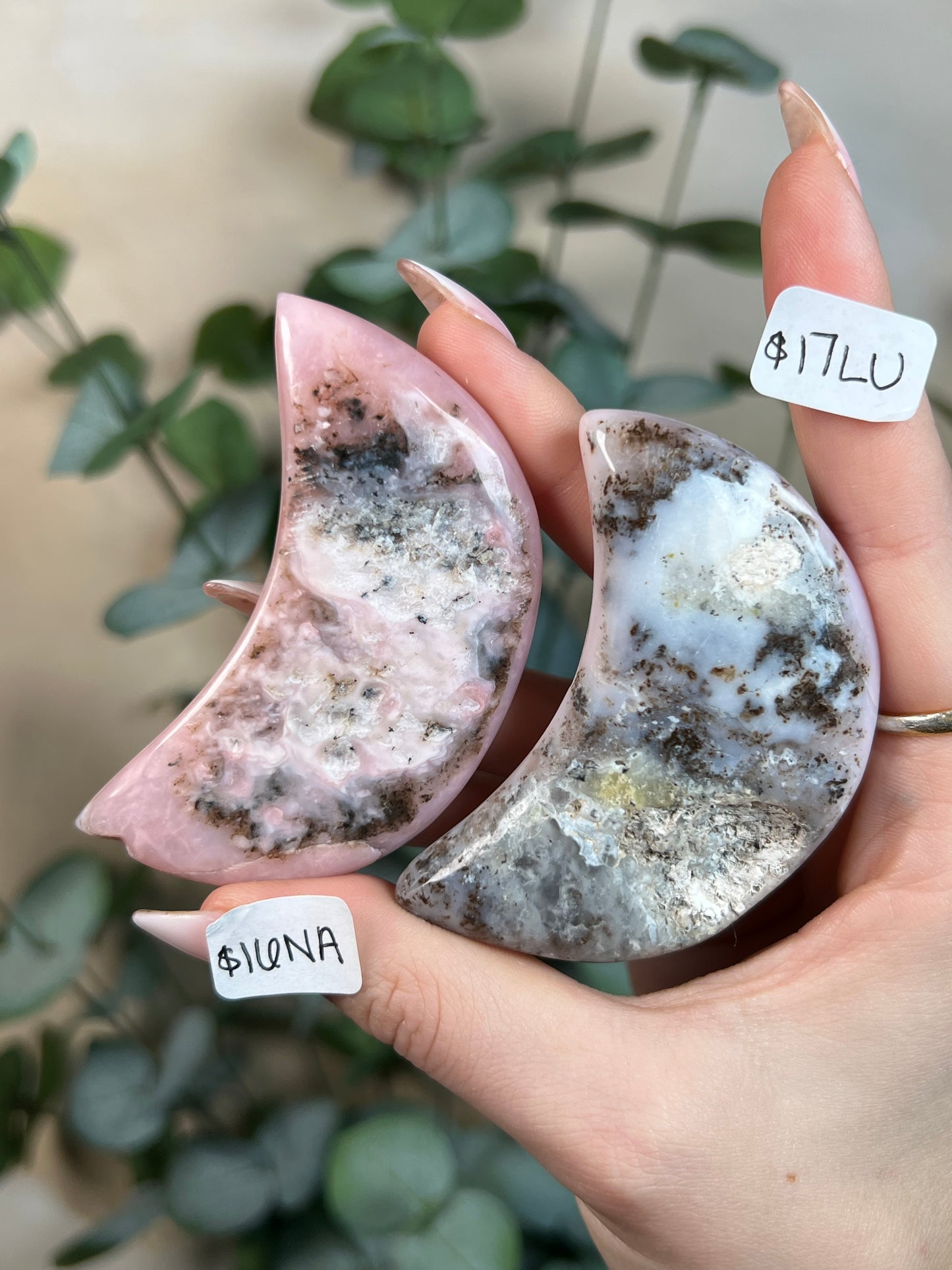 Pink Opal Moons (6 options)