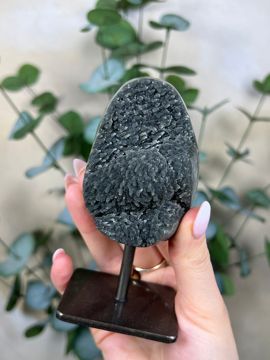 Black Amethyst on Stand (58EM)