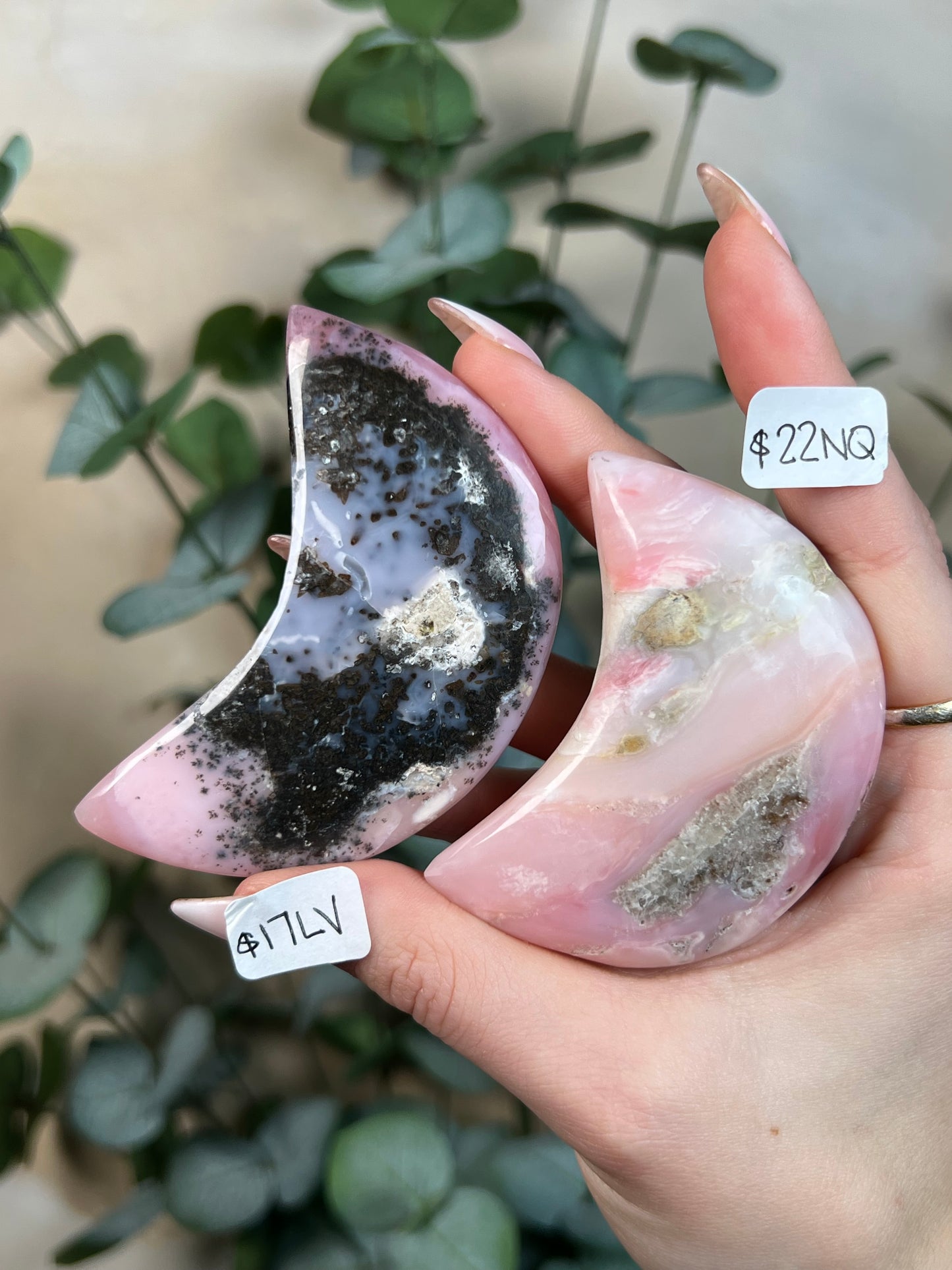 Pink Opal Moons (6 options)