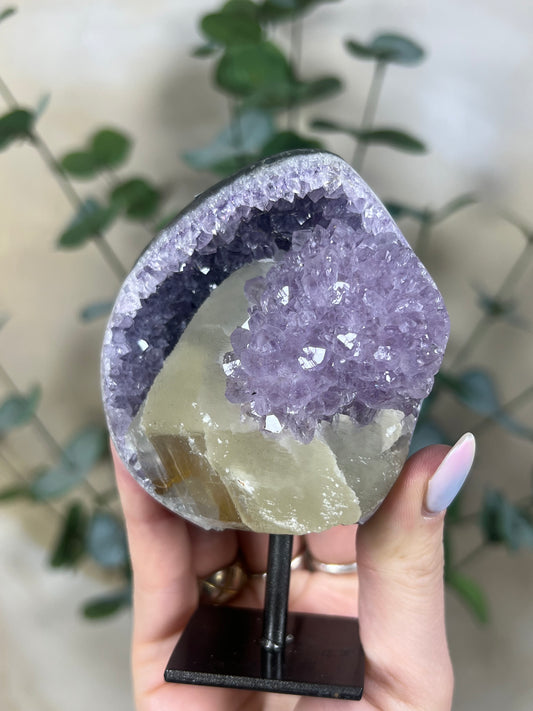 Amethyst with Calcite on Stand (47AA)
