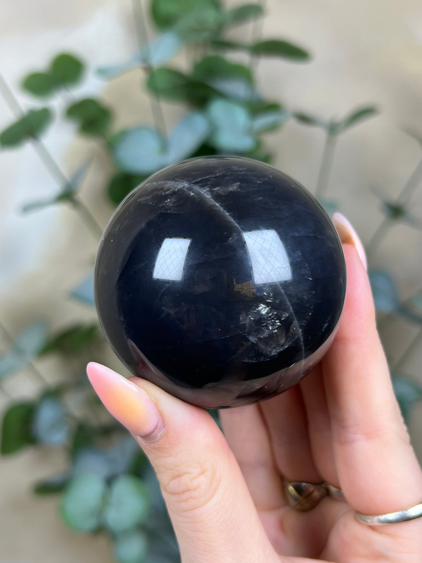 Black Rose Quartz Sphere (61AC)
