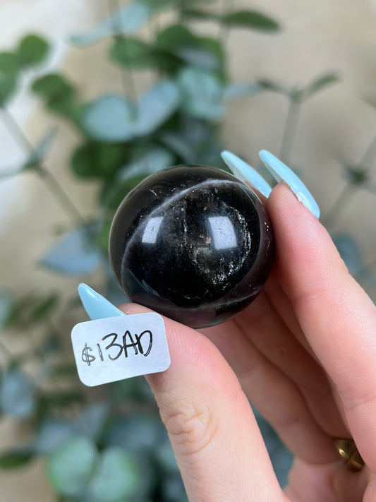 Black Rose Quartz Spheres (13AD, 14AG)