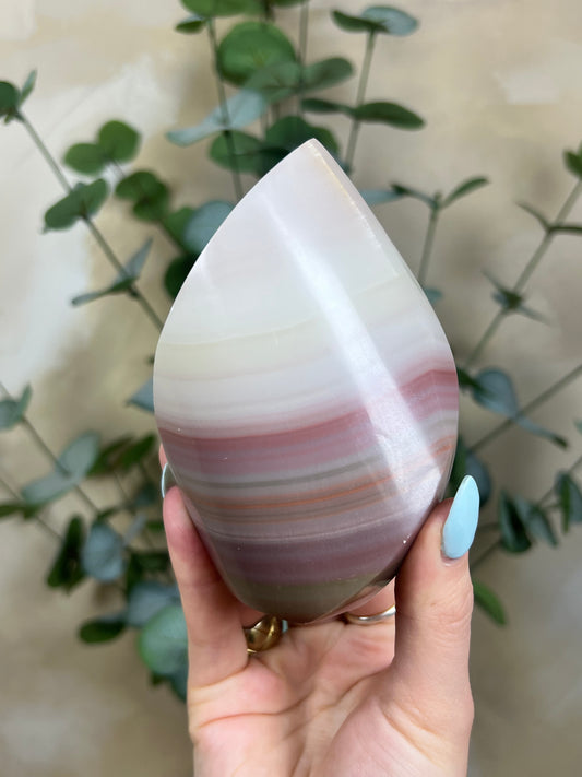 Pink Banded Calcite Flame (56AA)