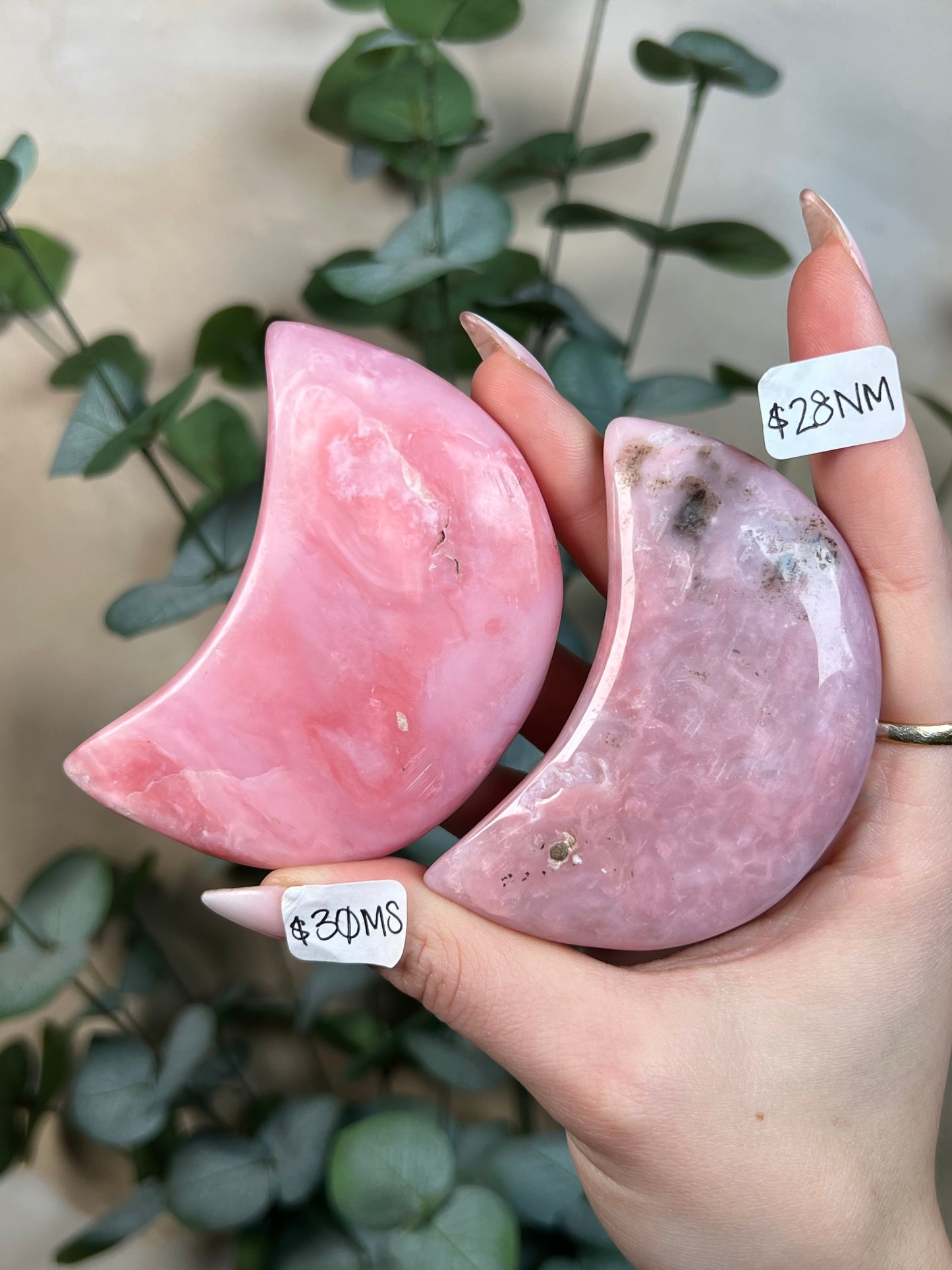 Pink Opal Moons (6 options)