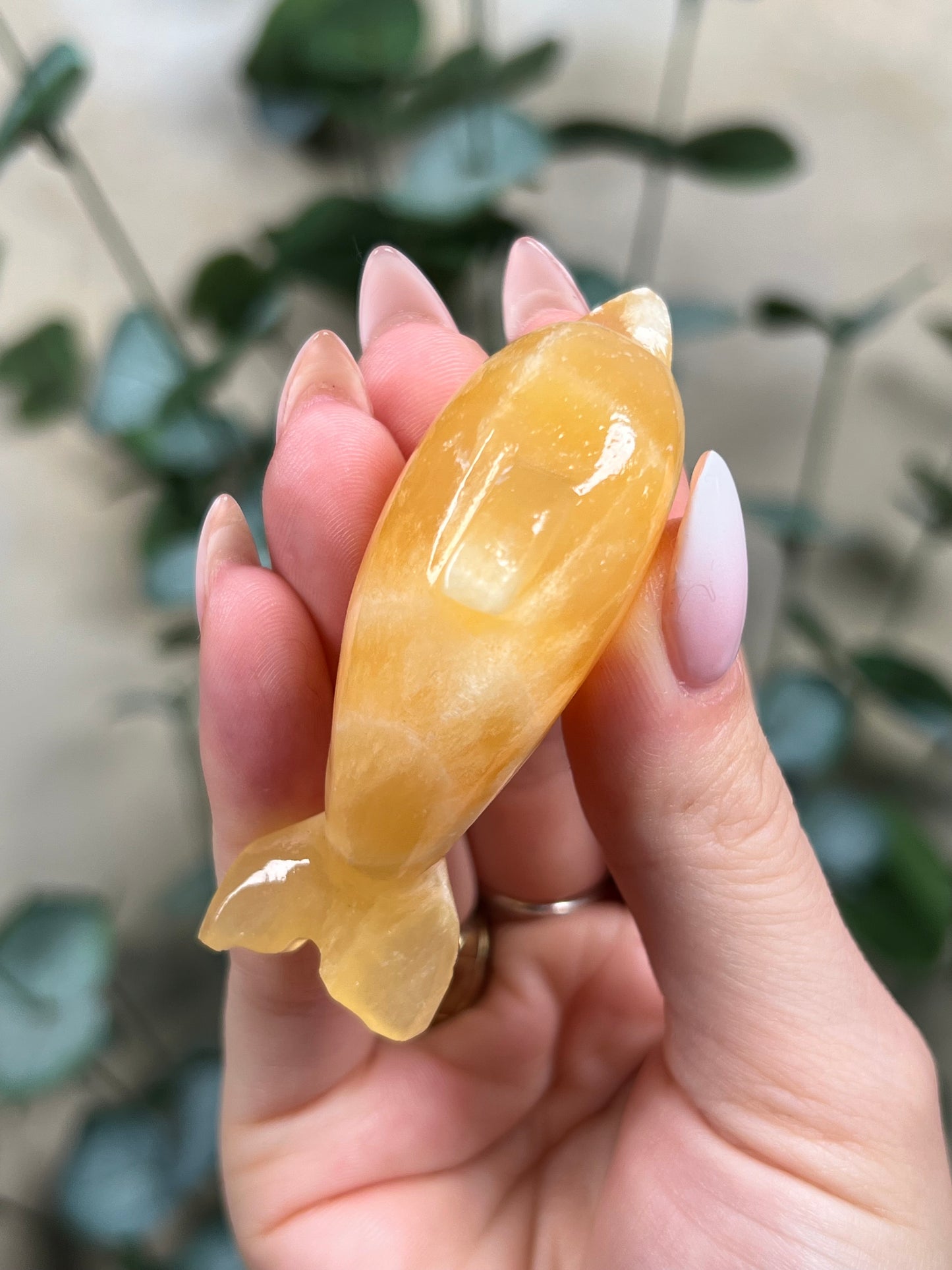 Orange Calcite Dolphins