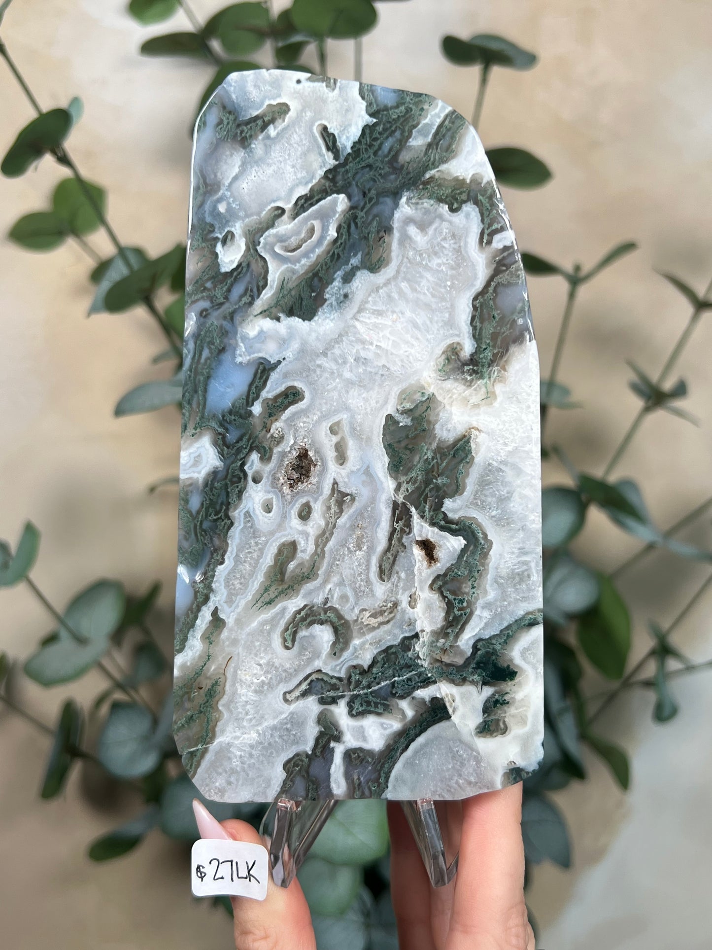 Moss Agate Slabs with Stands (6 options)