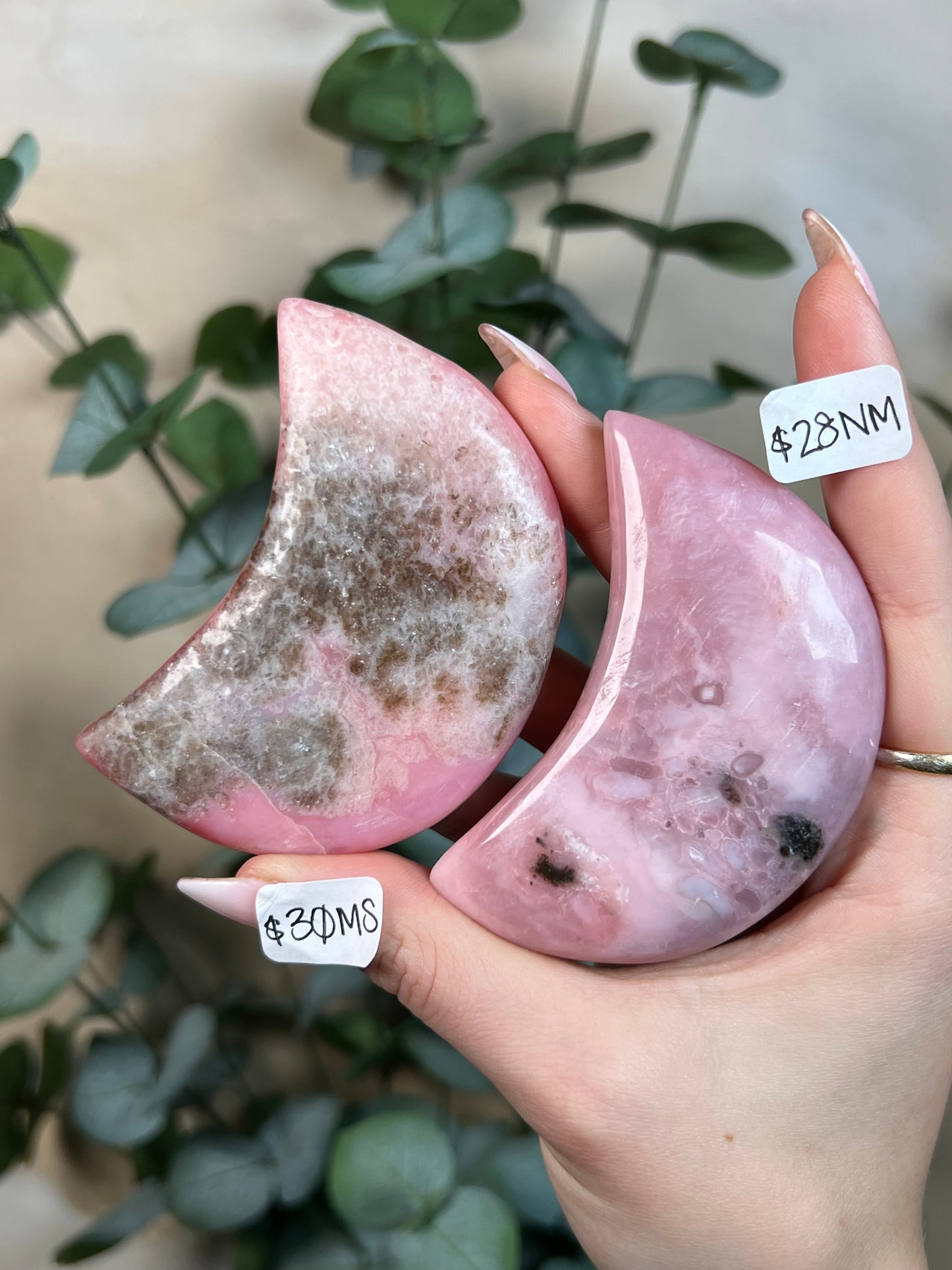 Pink Opal Moons (6 options)