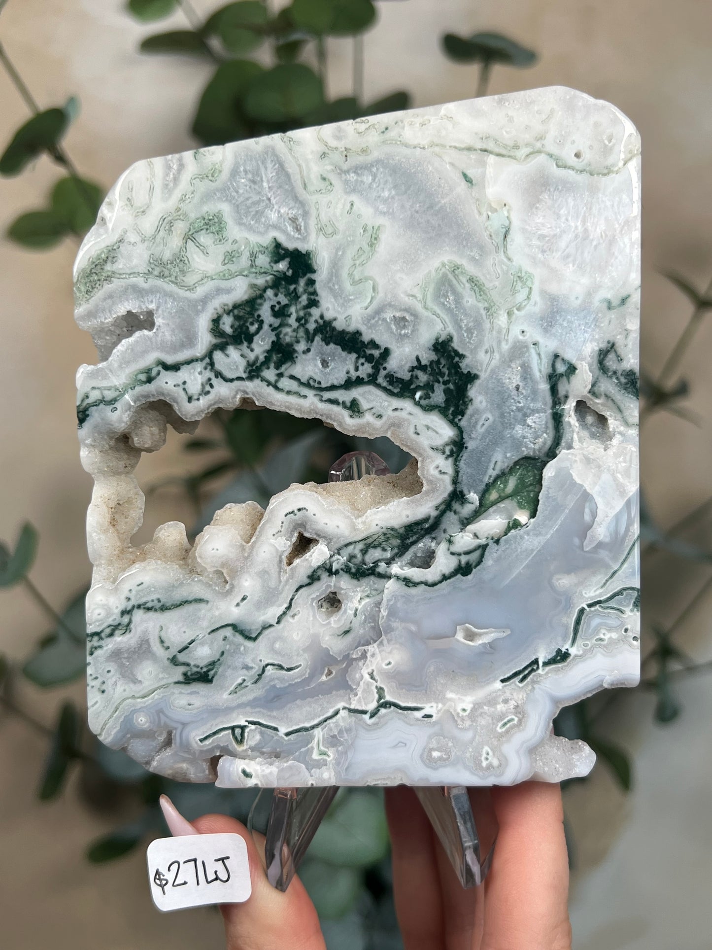 Moss Agate Slabs with Stands (6 options)