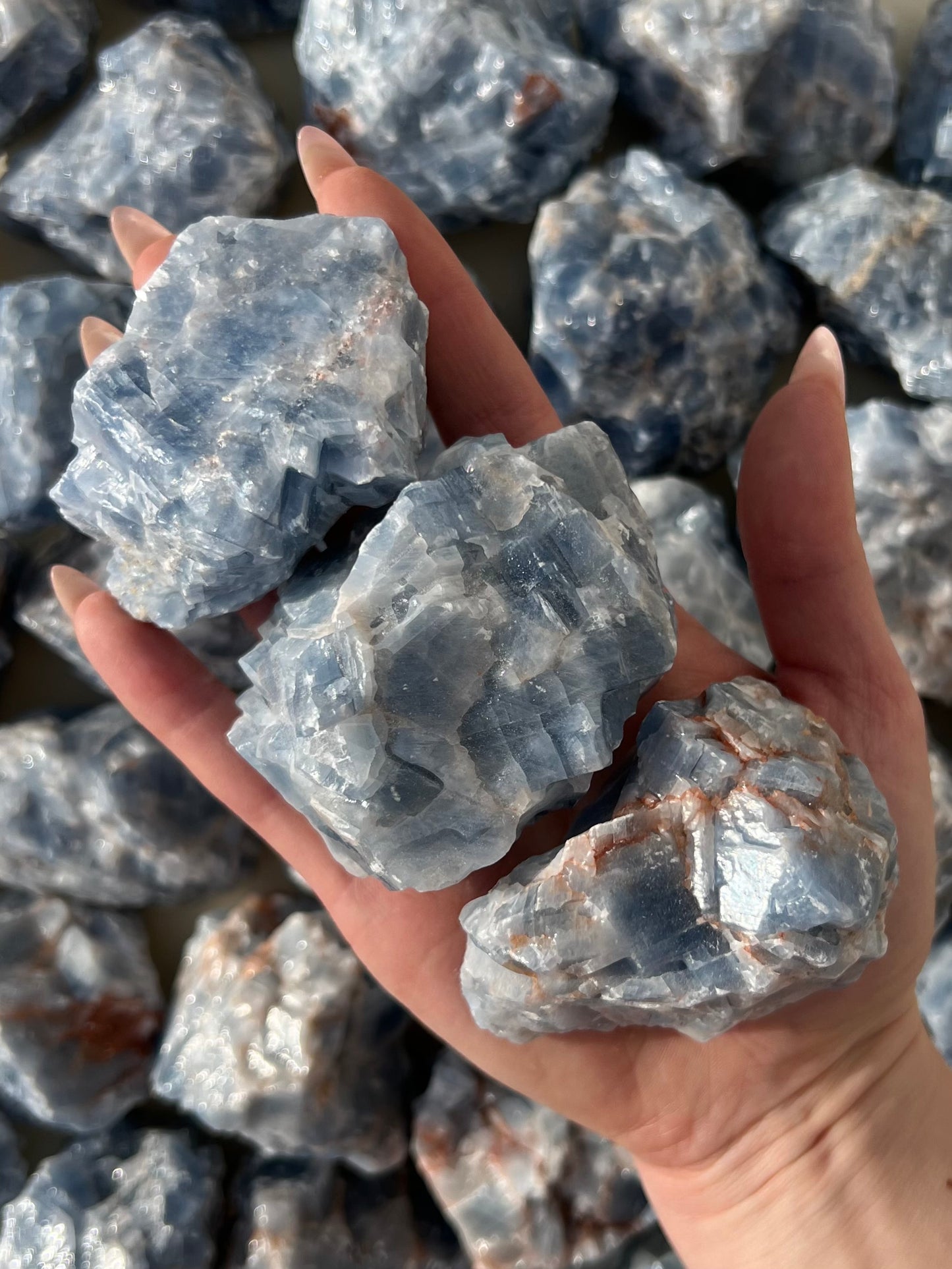 Blue Calcite Chunks