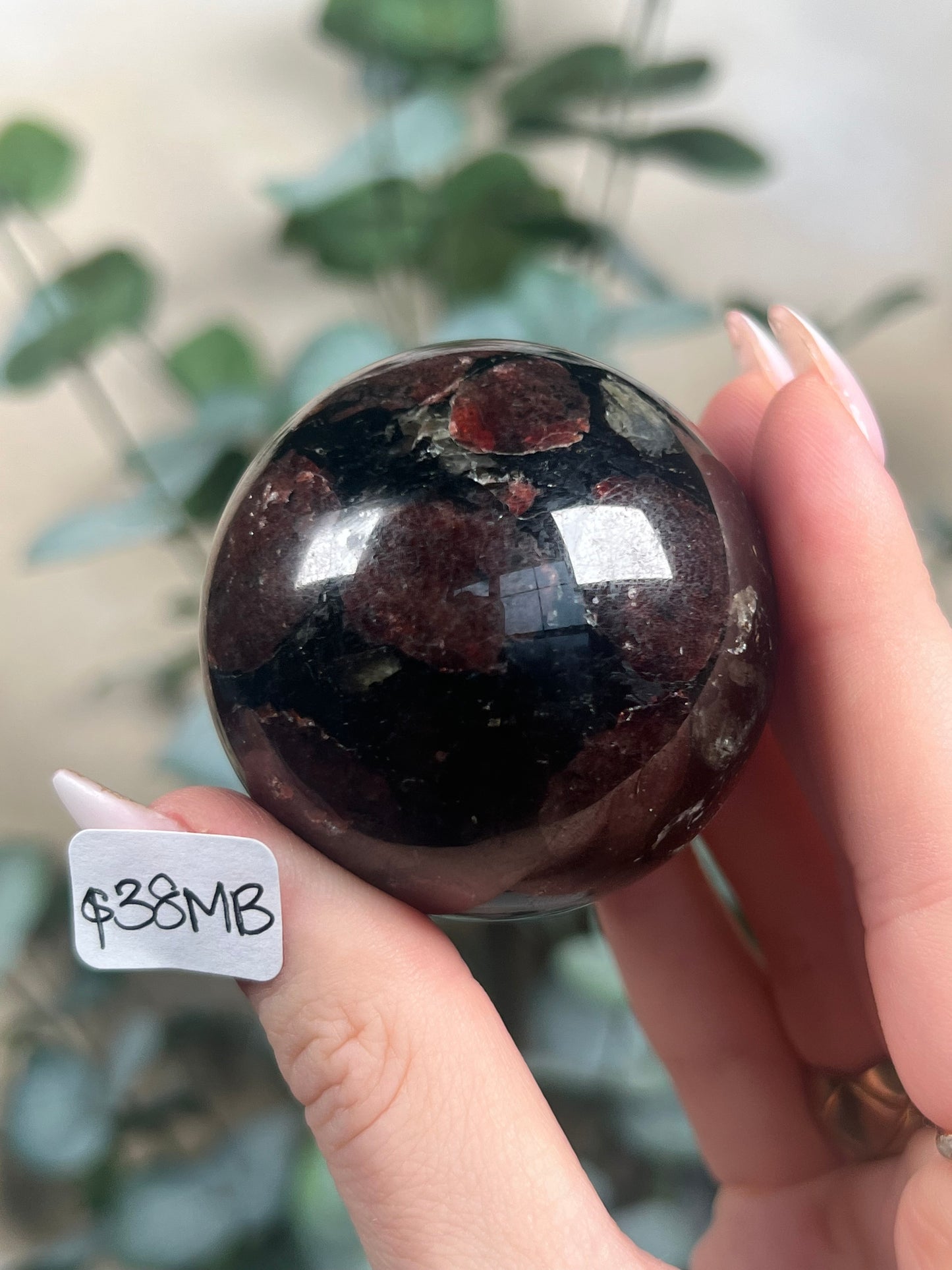 Garnet in Tourmaline Spheres (33-38, 4 options)