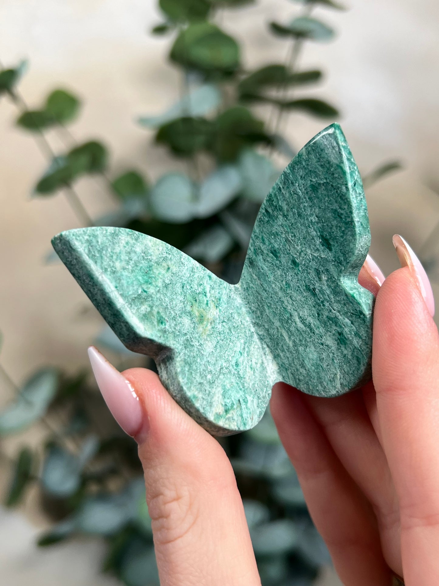 Green Aventurine with Mica Butterflies