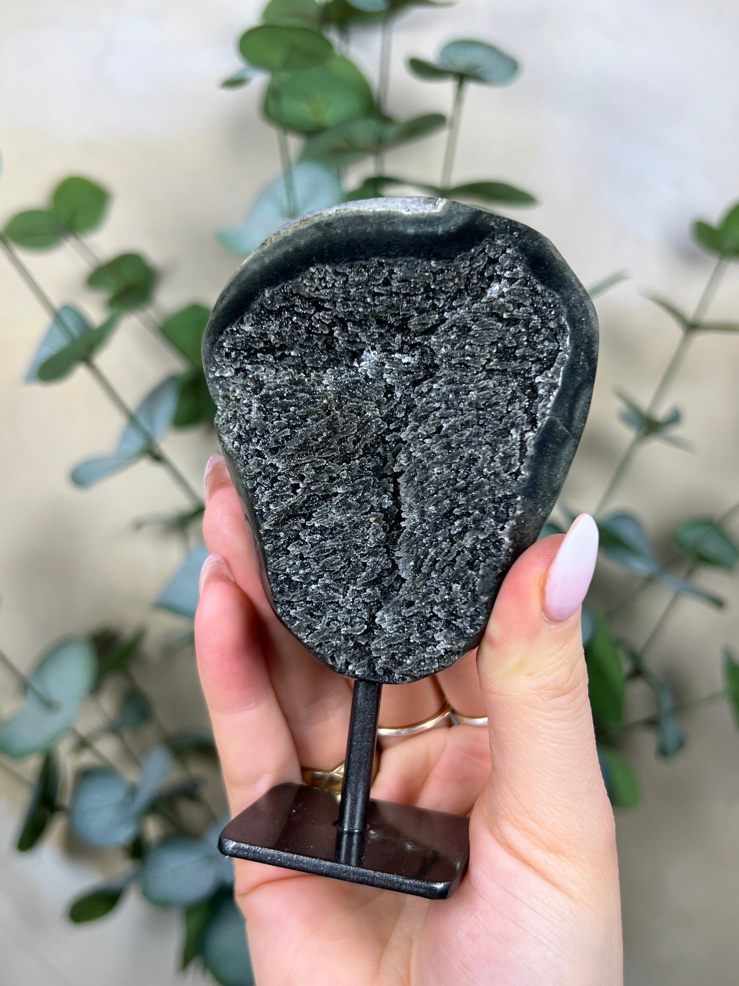 Black Amethyst on Stand (63EL)