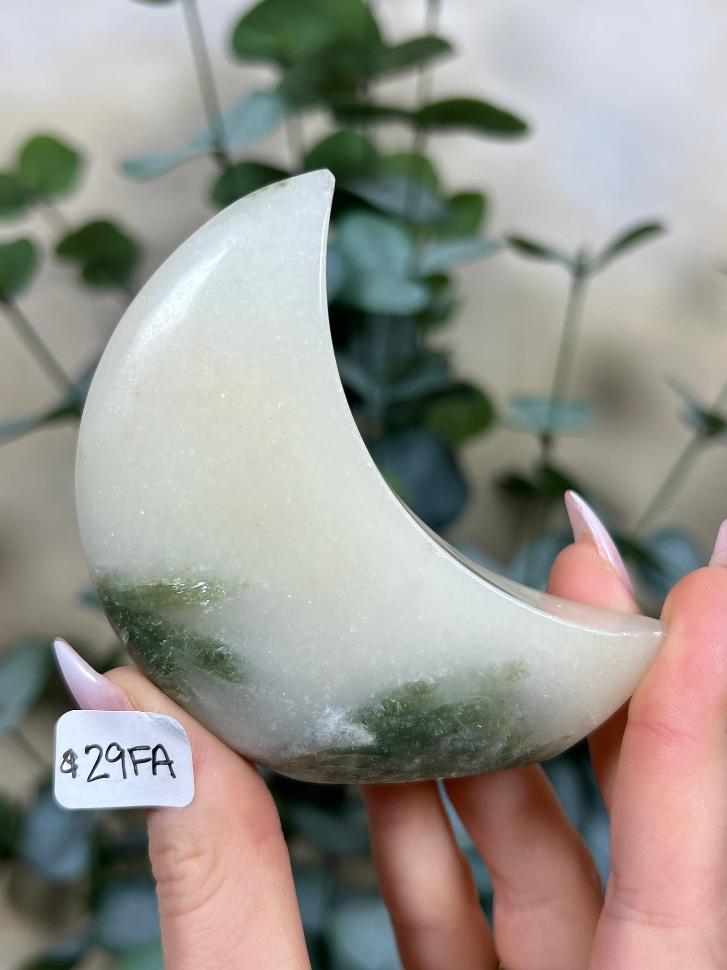 Green Kyanite in Quartz Standing Moons (29EZ, 29FA)