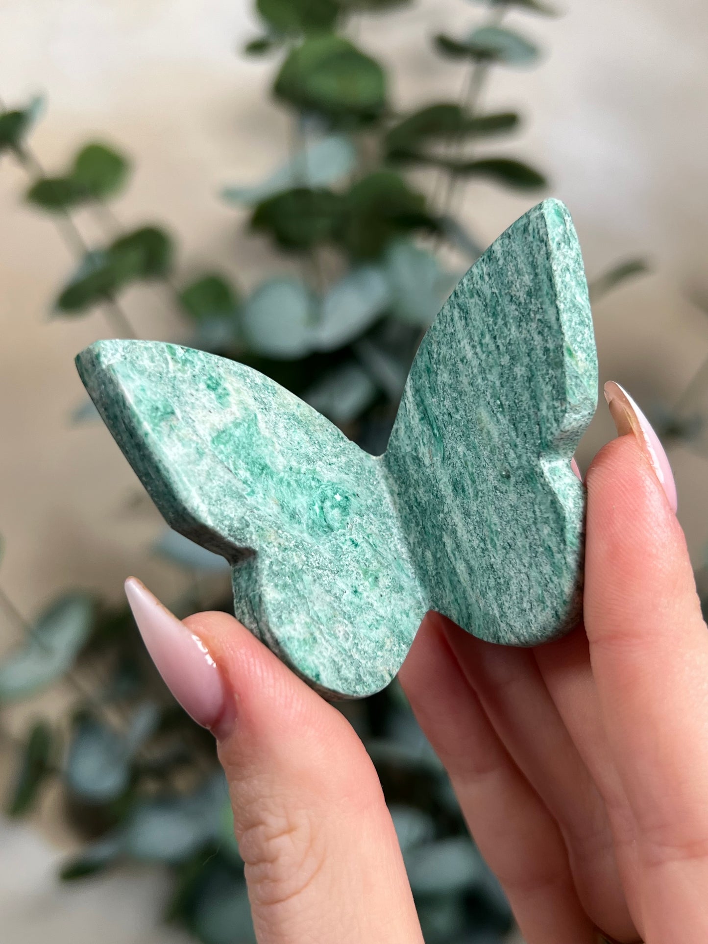Green Aventurine with Mica Butterflies