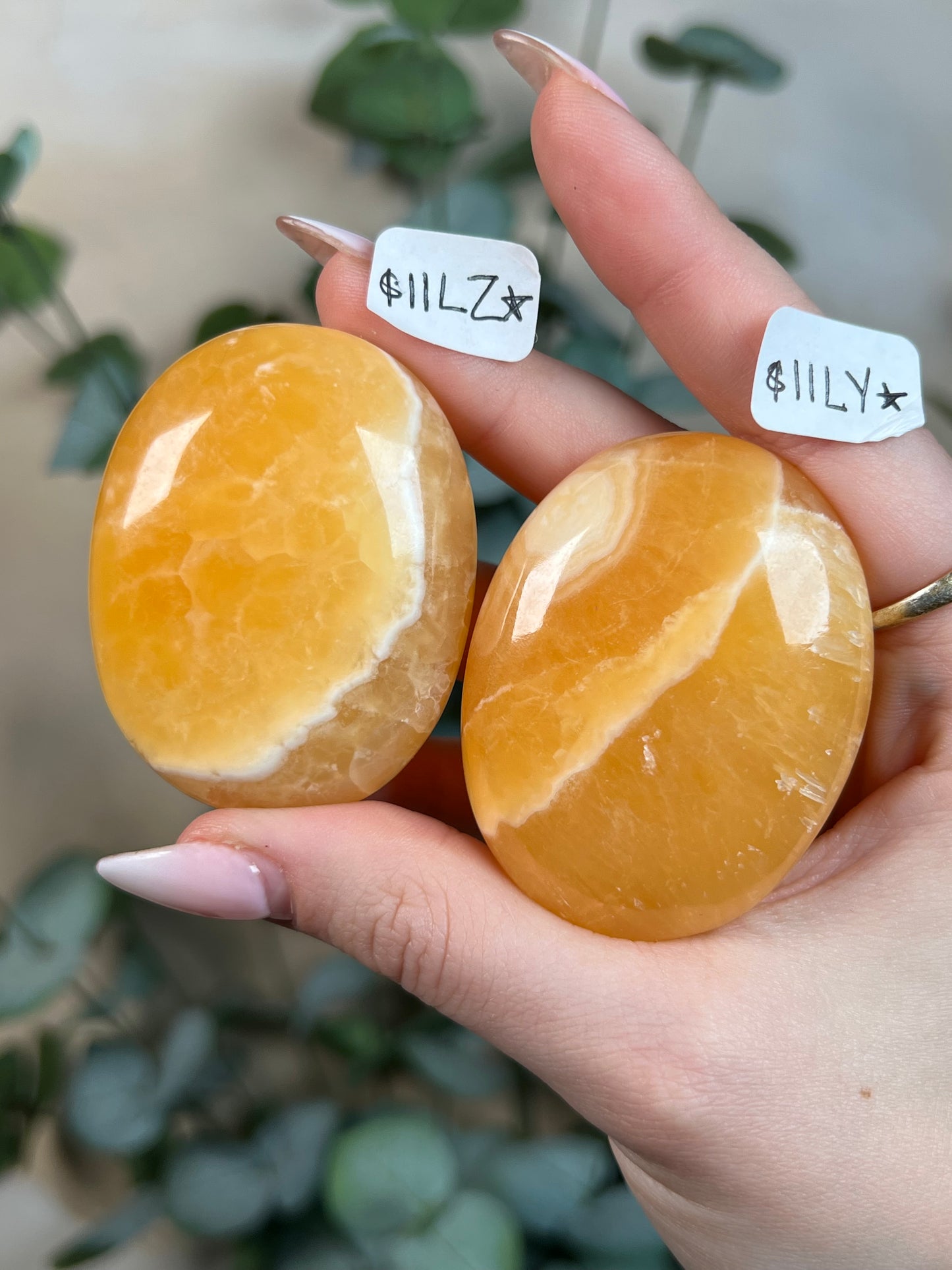 Orange Calcite Palms (7 options)