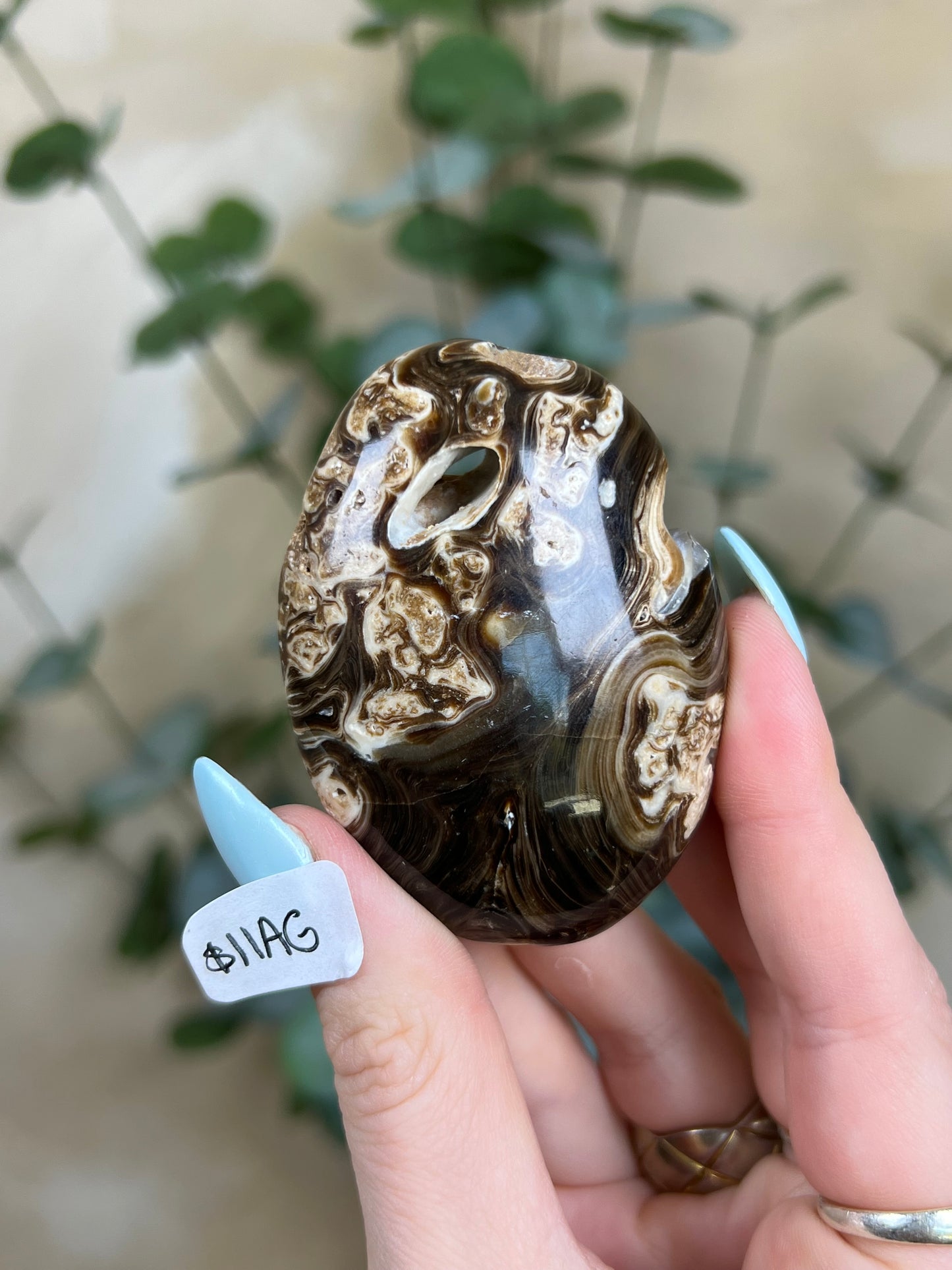 Chocolate Calcite Palms (2 options)