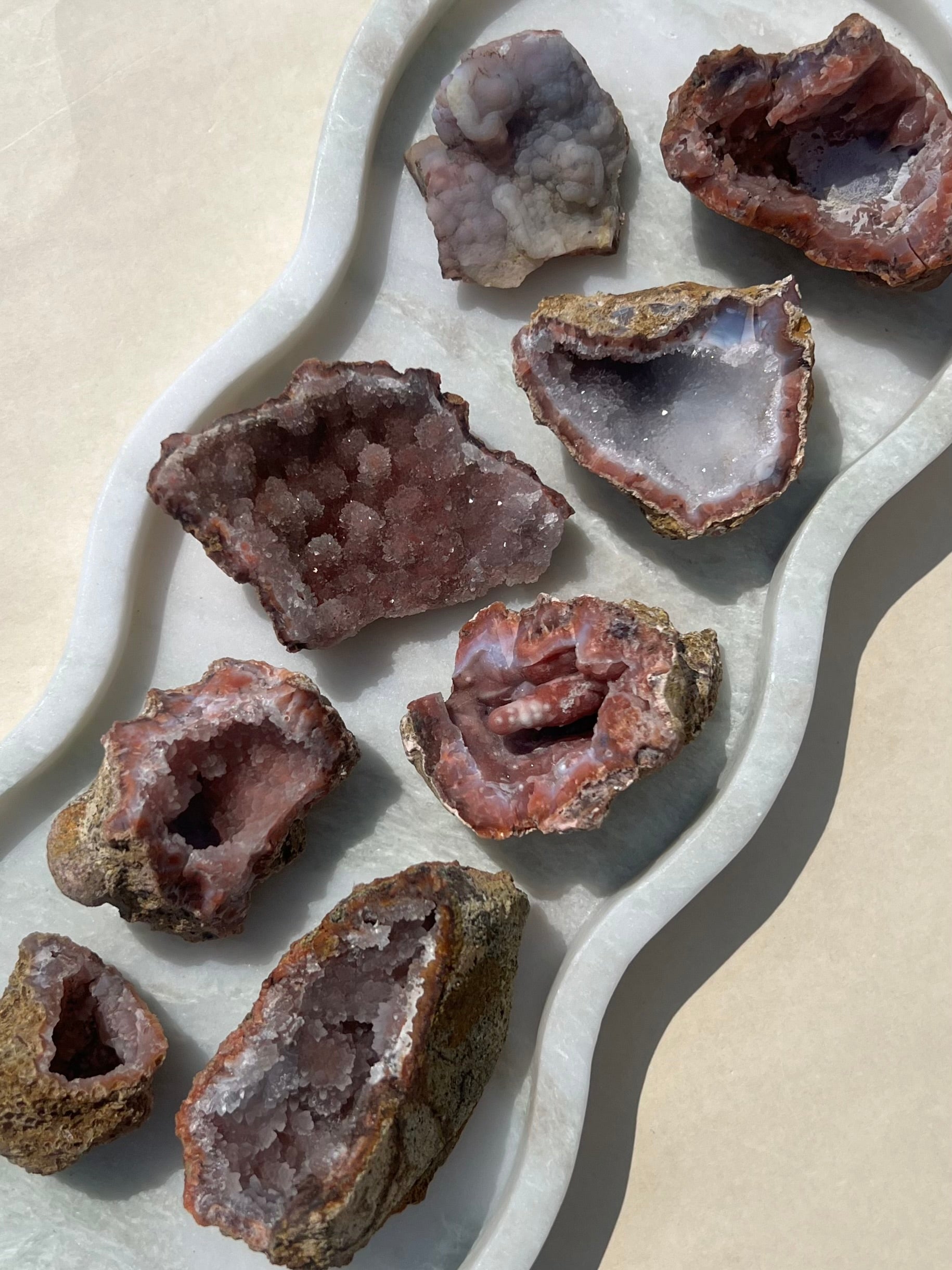 Pink Chalcedony Geodes (8 options) – Calm and Collective Minerals