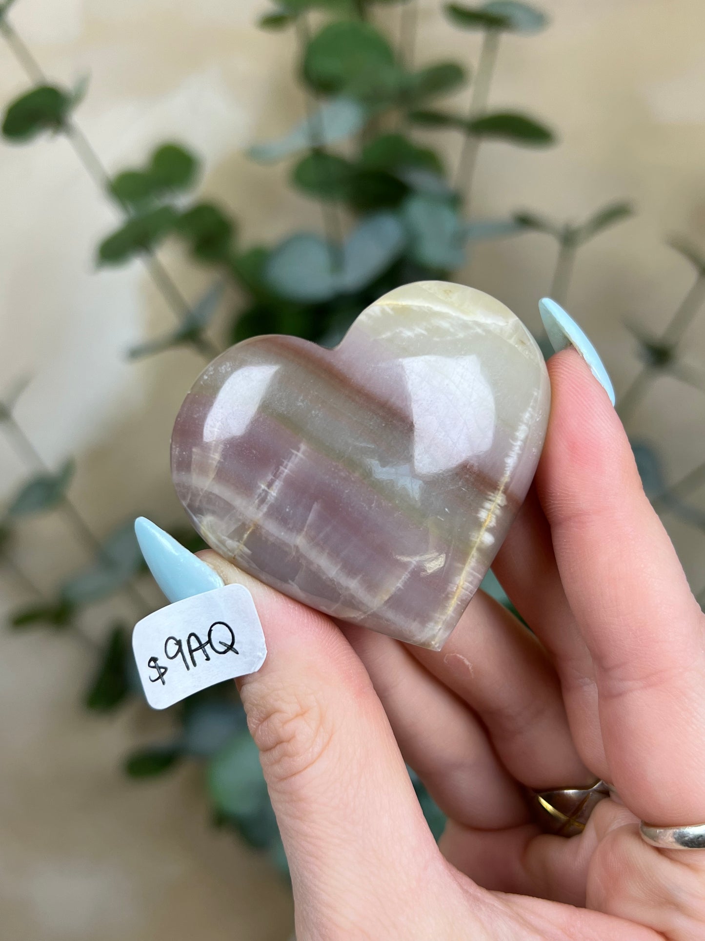 Pink Banded Calcite Hearts (5 options)