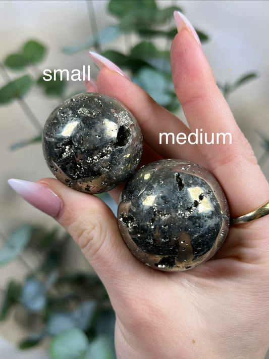 Pyrite Spheres (two sizes)
