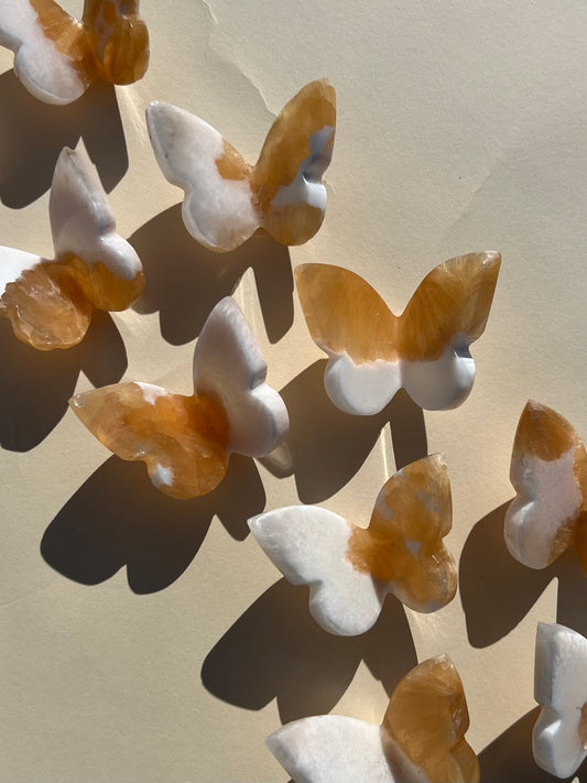 Stilbite in Scolecite Butterflies