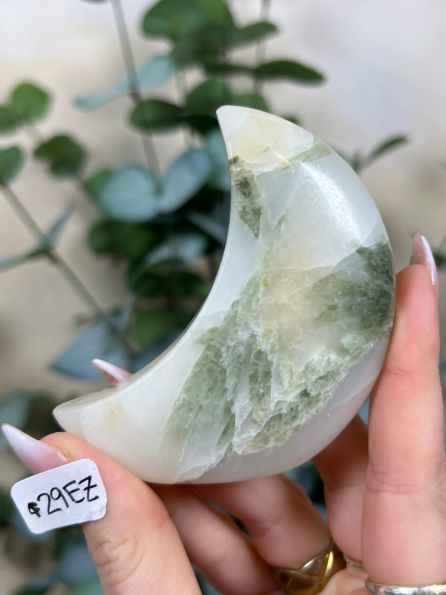 Green Kyanite in Quartz Standing Moons (29EZ, 29FA)