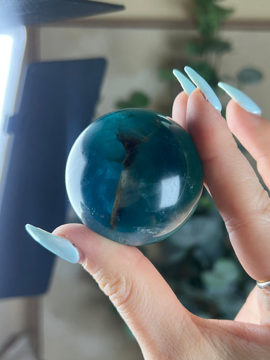 Blue Fluorite Sphere (47AB)