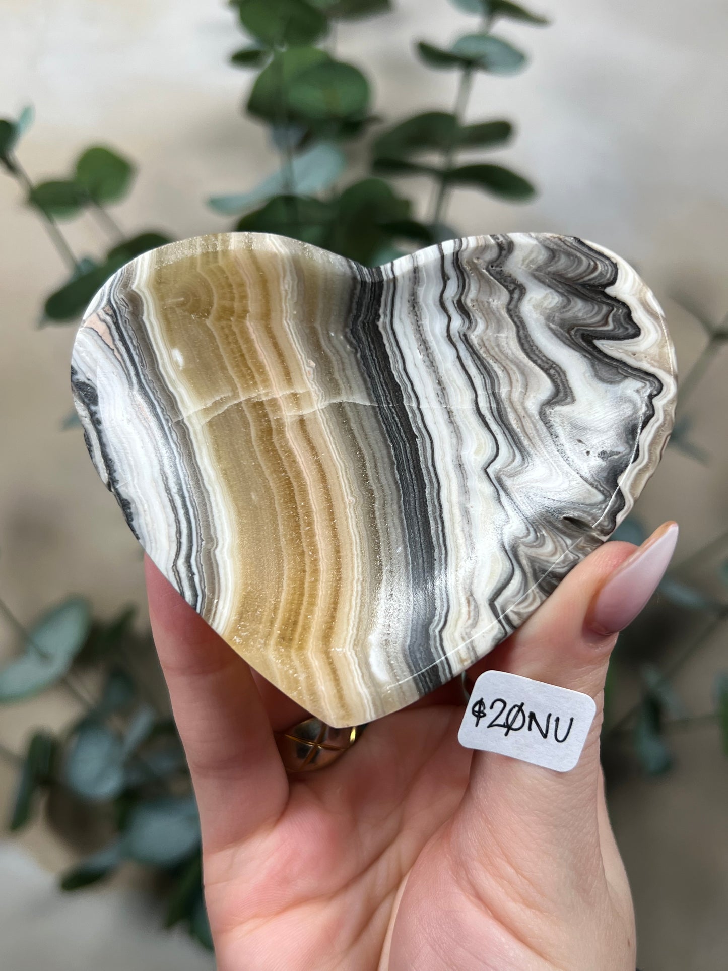 Zebra Calcite Heart Dishes (12 options)