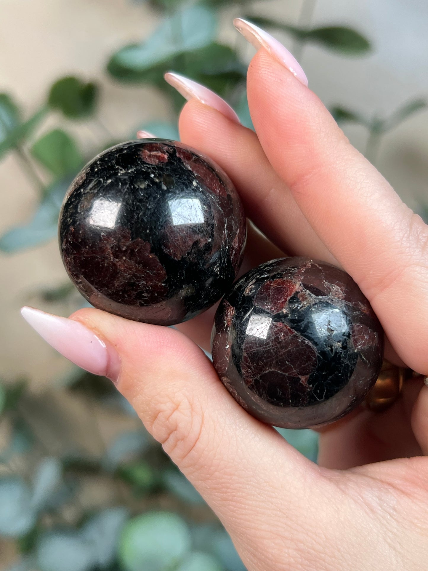 Garnet in Tourmaline Mini Spheres