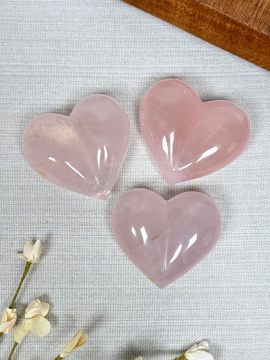 Rose Quartz Puffy Hearts (24AP-25AT)