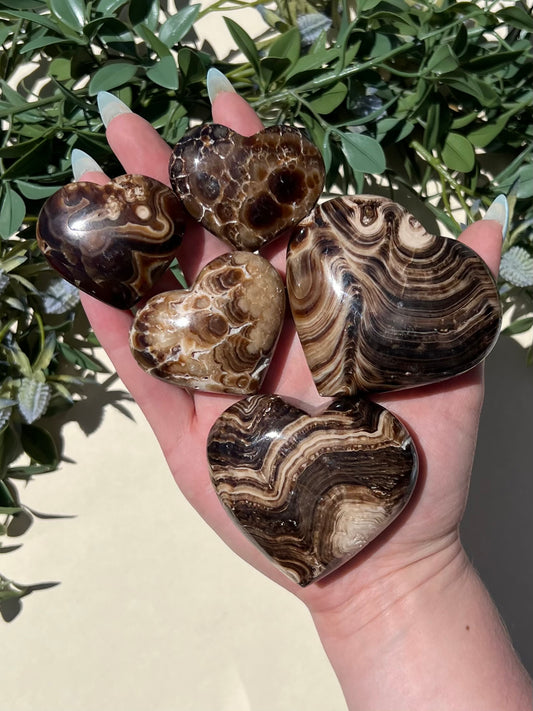 Chocolate Calcite Hearts (5 options)