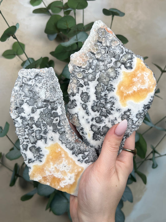 Zebra Calcite Slabs with Stands (4 options)