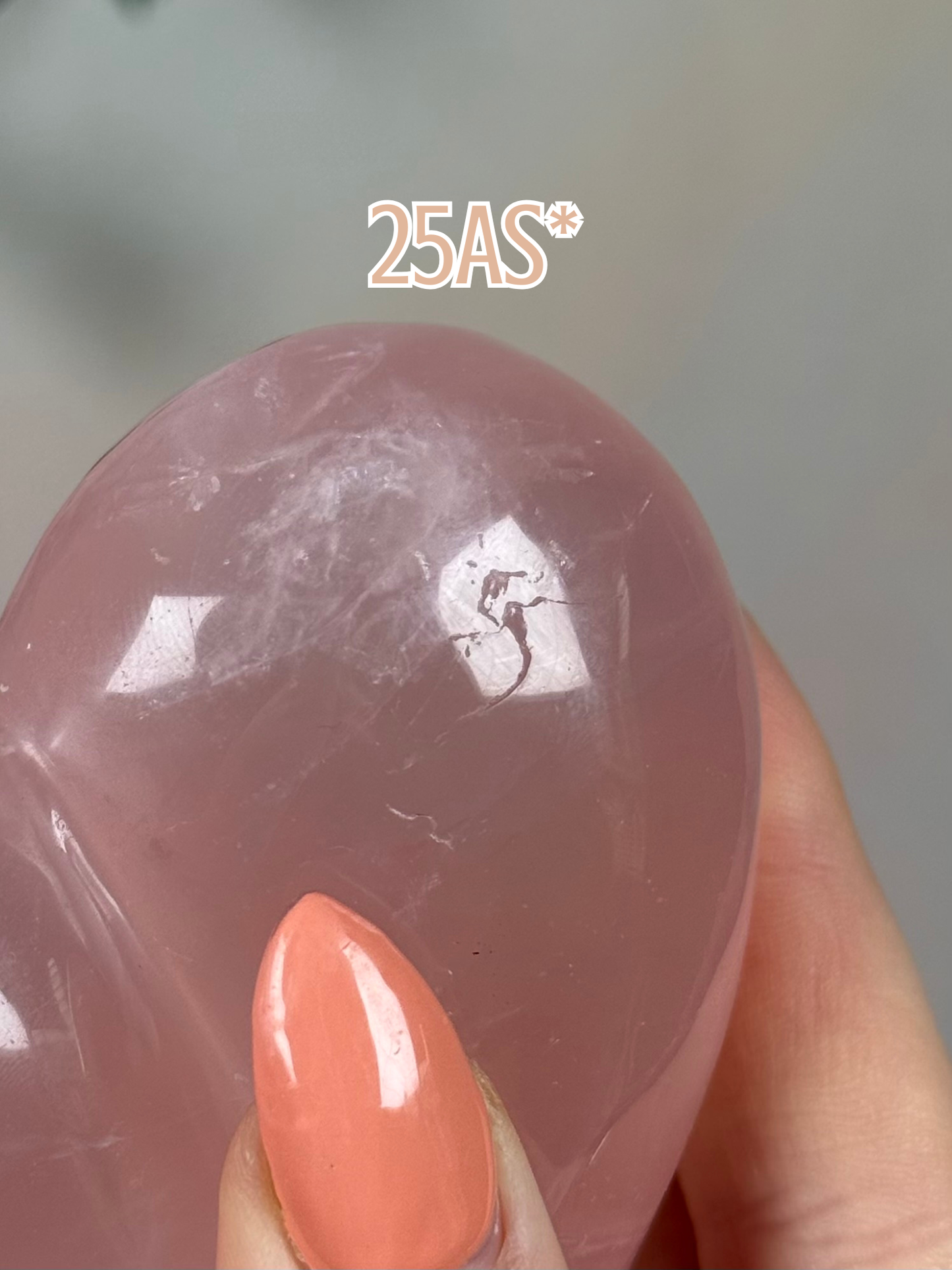Rose Quartz Puffy Hearts (24AP-25AT)
