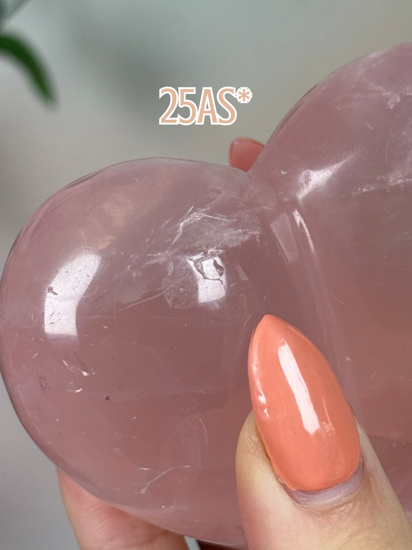 Rose Quartz Puffy Hearts (24AP-25AT)