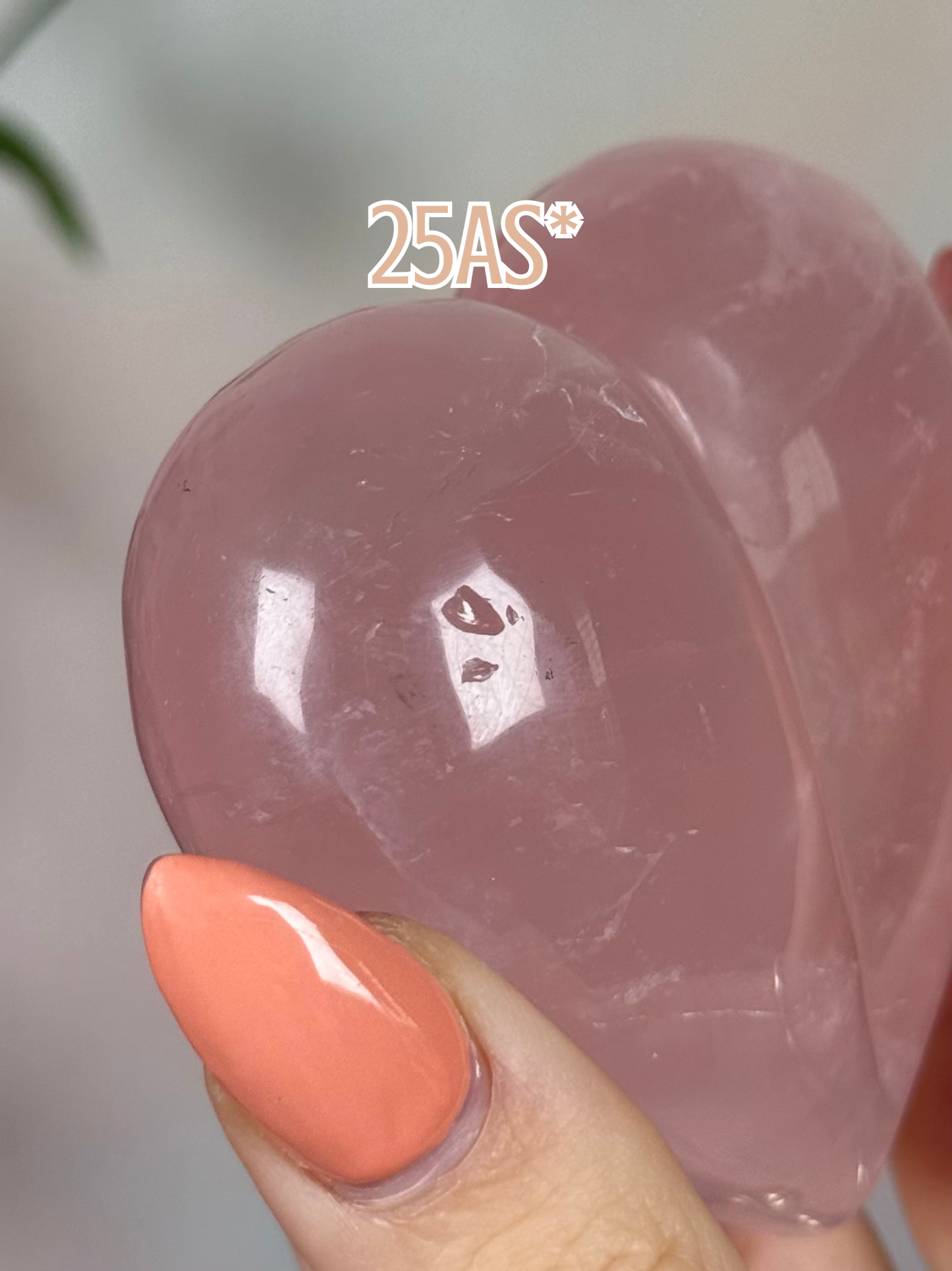 Rose Quartz Puffy Hearts (24AP-25AT)