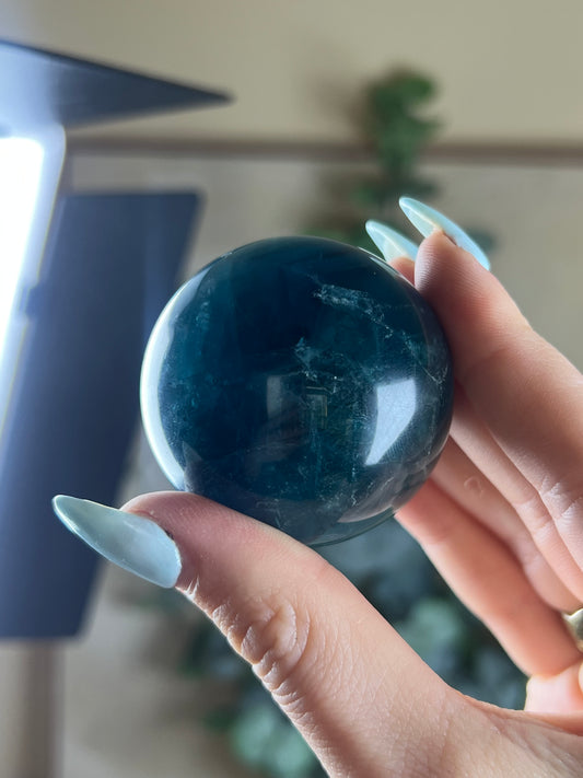 Blue Fluorite Sphere (48AC)