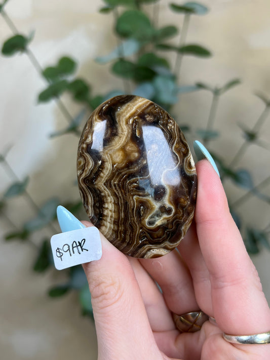 Chocolate Calcite Palms (2 options)