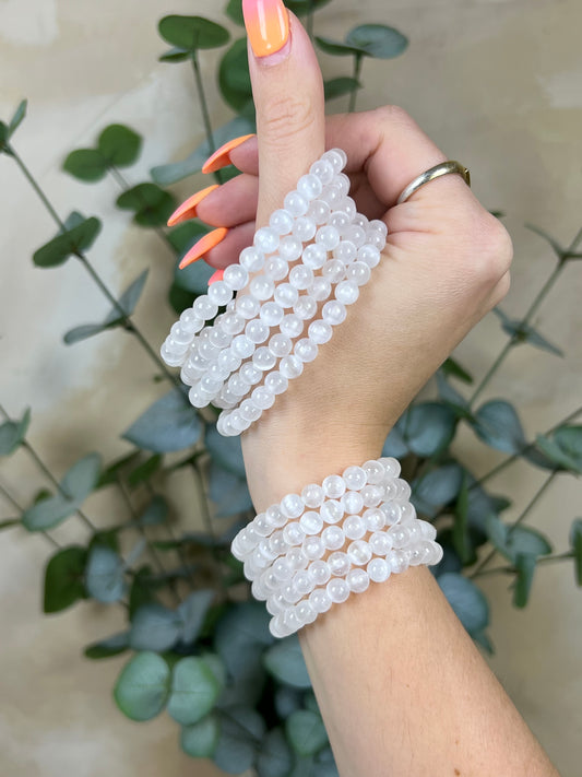 Satin Spar Selenite Bracelets (2 sizes)