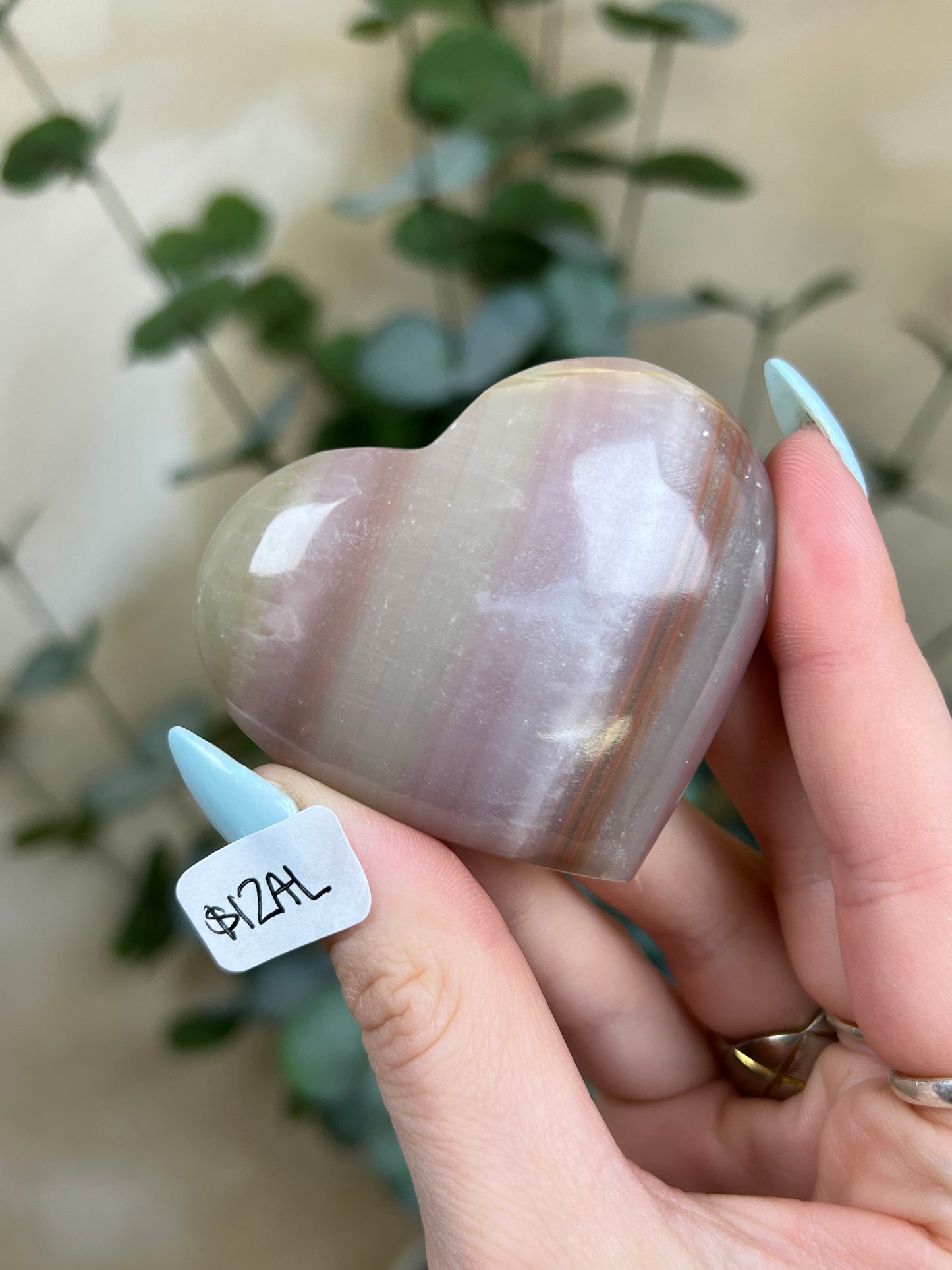 Pink Banded Calcite Hearts (5 options)
