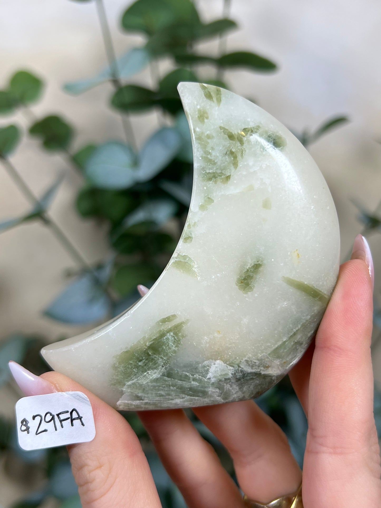 Green Kyanite in Quartz Standing Moons (29EZ, 29FA)