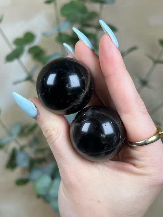 Black Rose Quartz Spheres (14AH, 16AC)