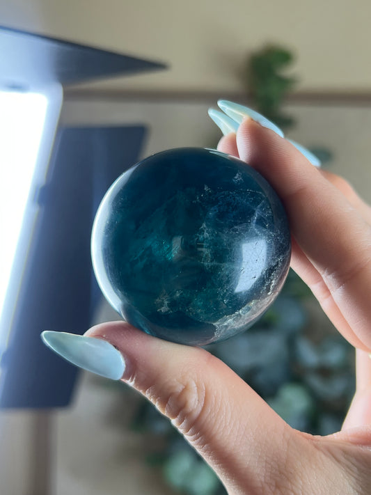 Blue Fluorite Sphere (48AC)