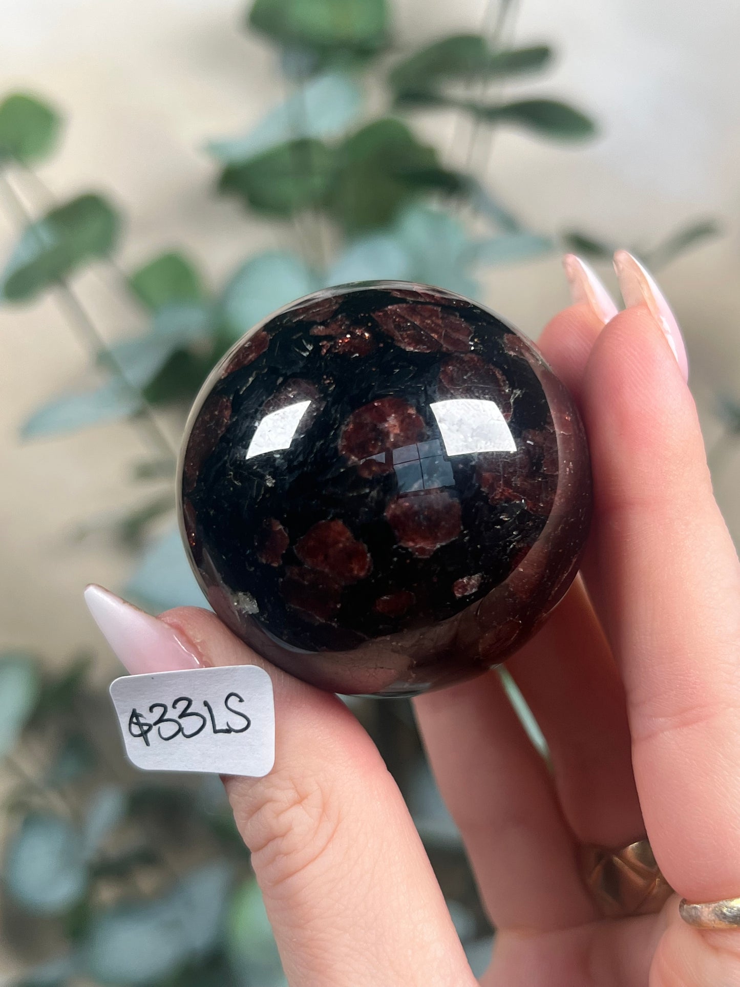 Garnet in Tourmaline Spheres (33-38, 4 options)