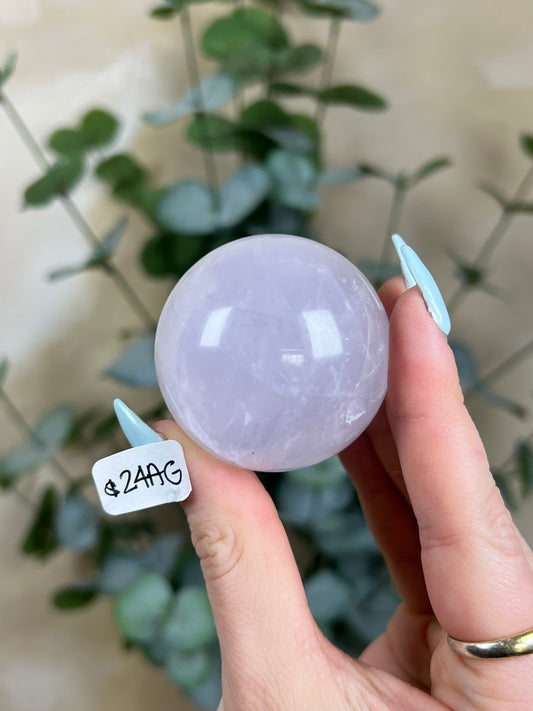 Periwinkle Rose Quartz Spheres (24AG, 26AE)