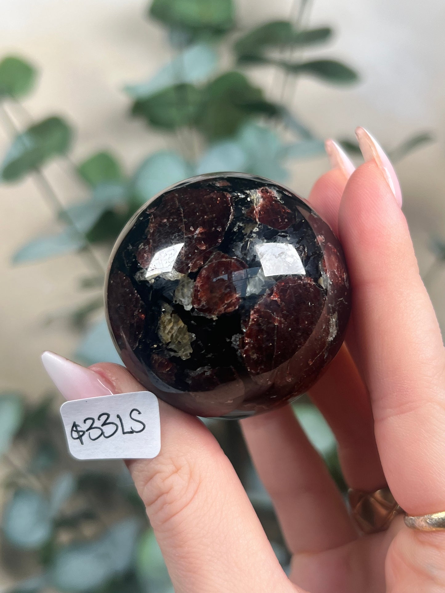 Garnet in Tourmaline Spheres (33-38, 4 options)